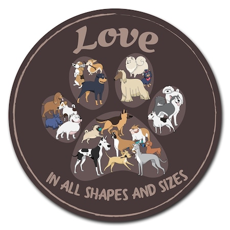 Signmission Love Paw Circle Rigid Plastic Sign P-8-CIR-Love Paw